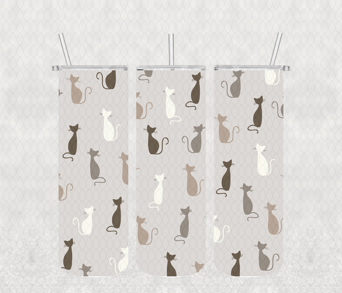 Cats (Nr2) Tumbler with Lid and Straw, Insulated Skinny Tumbler, 20 oz Water Cup