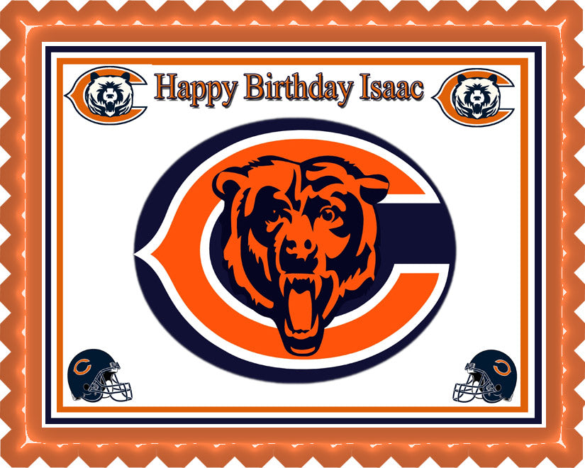Chicago Bears - Edible Cake Topper, Cupcake Toppers, Strips