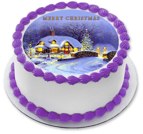 Christmas 5 Edible Birthday Cake Topper OR Cupcake Topper, Decor - Edible Prints On Cake (Edible Cake &Cupcake Topper)
