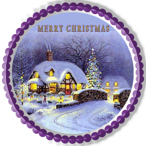 Christmas (Nr5) - Edible Cake Topper OR Cupcake Topper, Decor