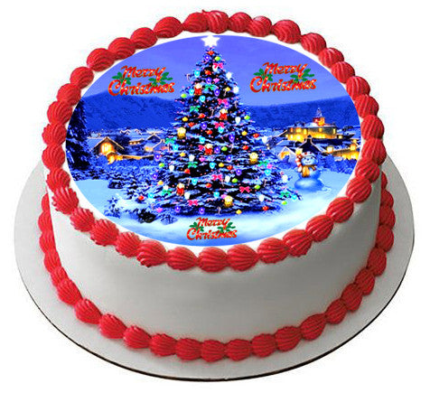 Christmas 7 Edible Birthday Cake Topper OR Cupcake Topper, Decor - Edible Prints On Cake (Edible Cake &Cupcake Topper)