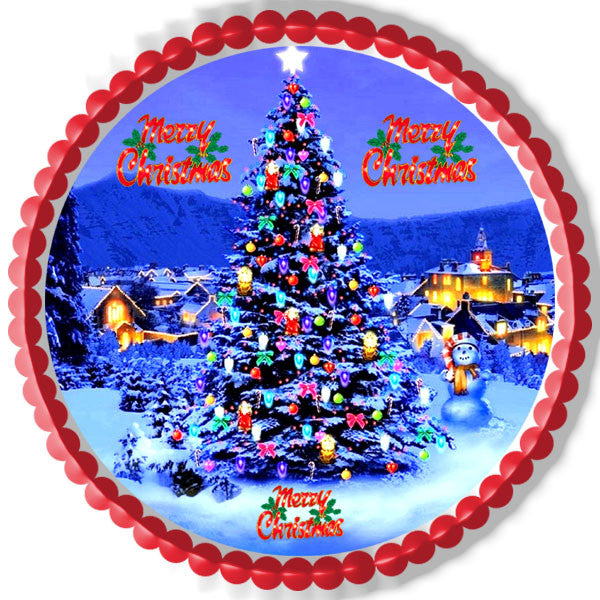 Christmas 7 Edible Birthday Cake Topper OR Cupcake Topper, Decor - Edible Prints On Cake (Edible Cake &Cupcake Topper)