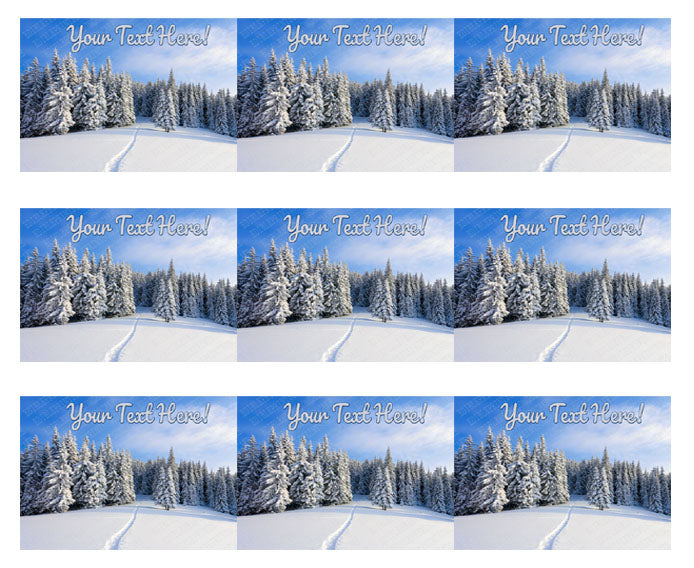 Christmas holidays Winter Landscape - Edible Cake Topper, Cupcake Toppers, Strips