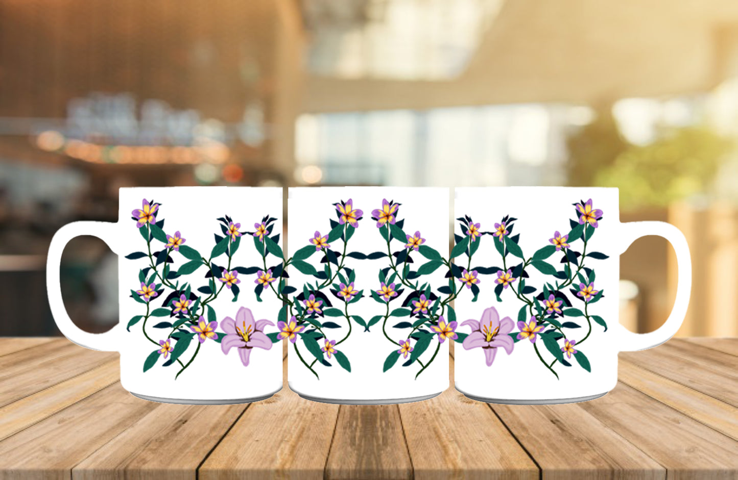 Floral pattern Mug, Birthday Gift, Custom Mug Gift for Mom, Anniversary Gift for Her/Him, Valentine's day gifts