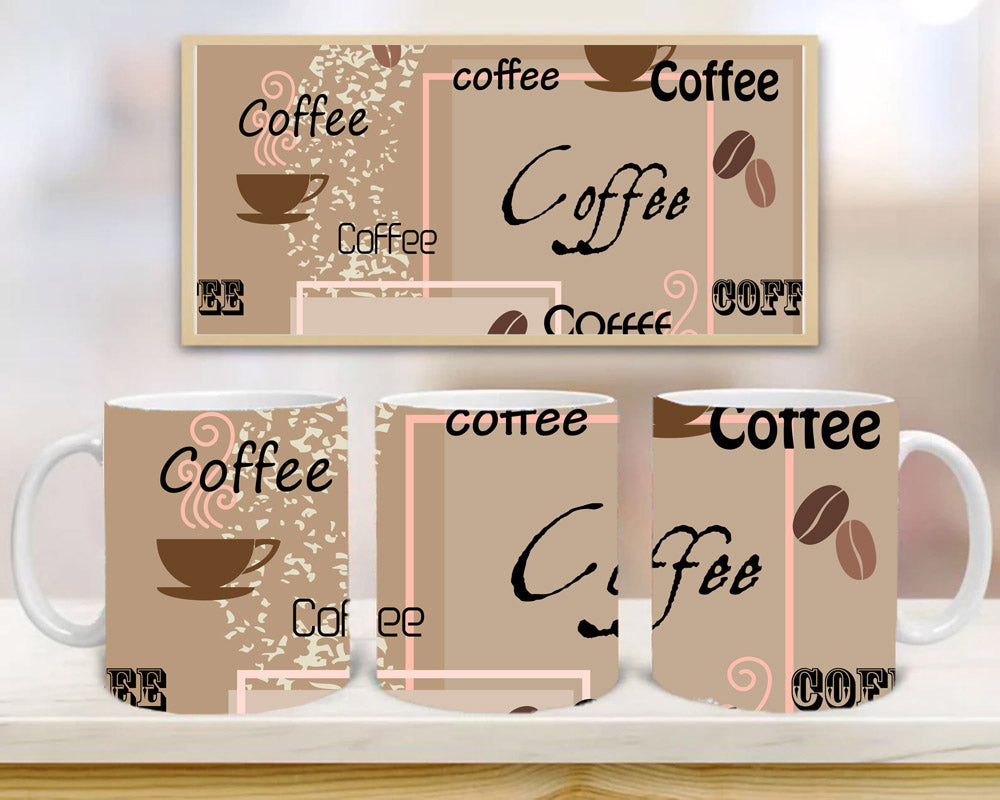 Coffee Pattern Mug, Birthday Gift, Custom Mug Gift for Mom, Anniversary Gift for Her/Him, Valentine's day gifts