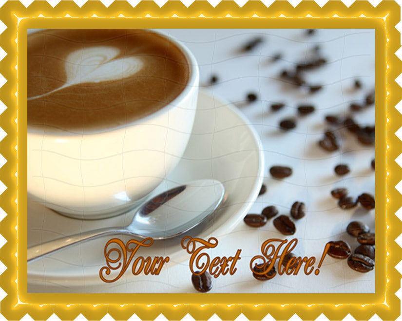 Coffee - Edible Cake Topper, Cupcake Toppers, Strips