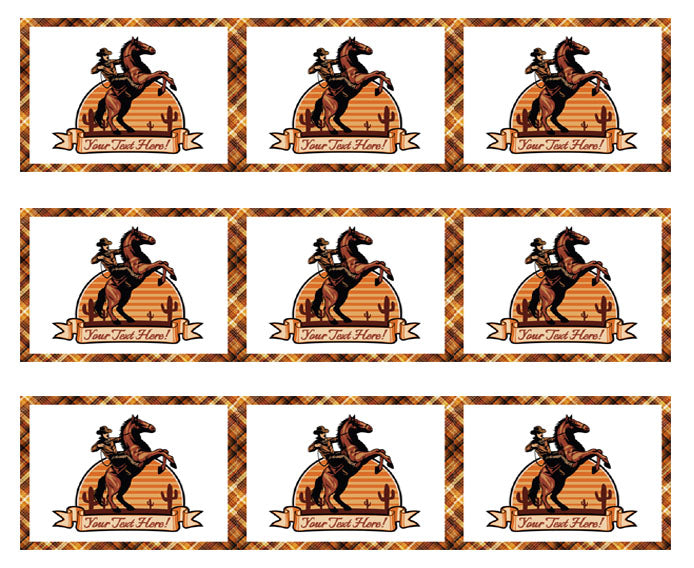 Cowboy Ride a Horse - Edible Cake Topper, Cupcake Toppers, Strips
