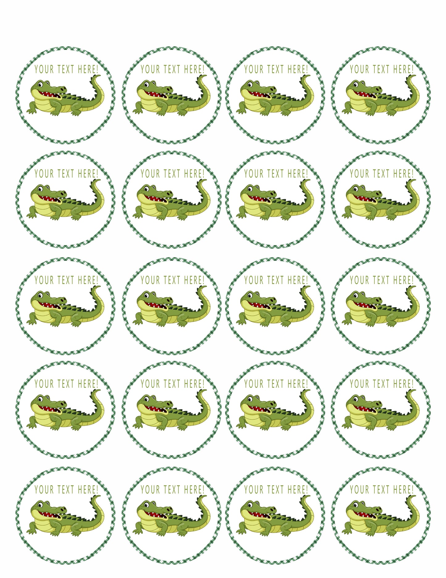 Crocodile - Edible Cake Topper, Cupcake Toppers, Strips