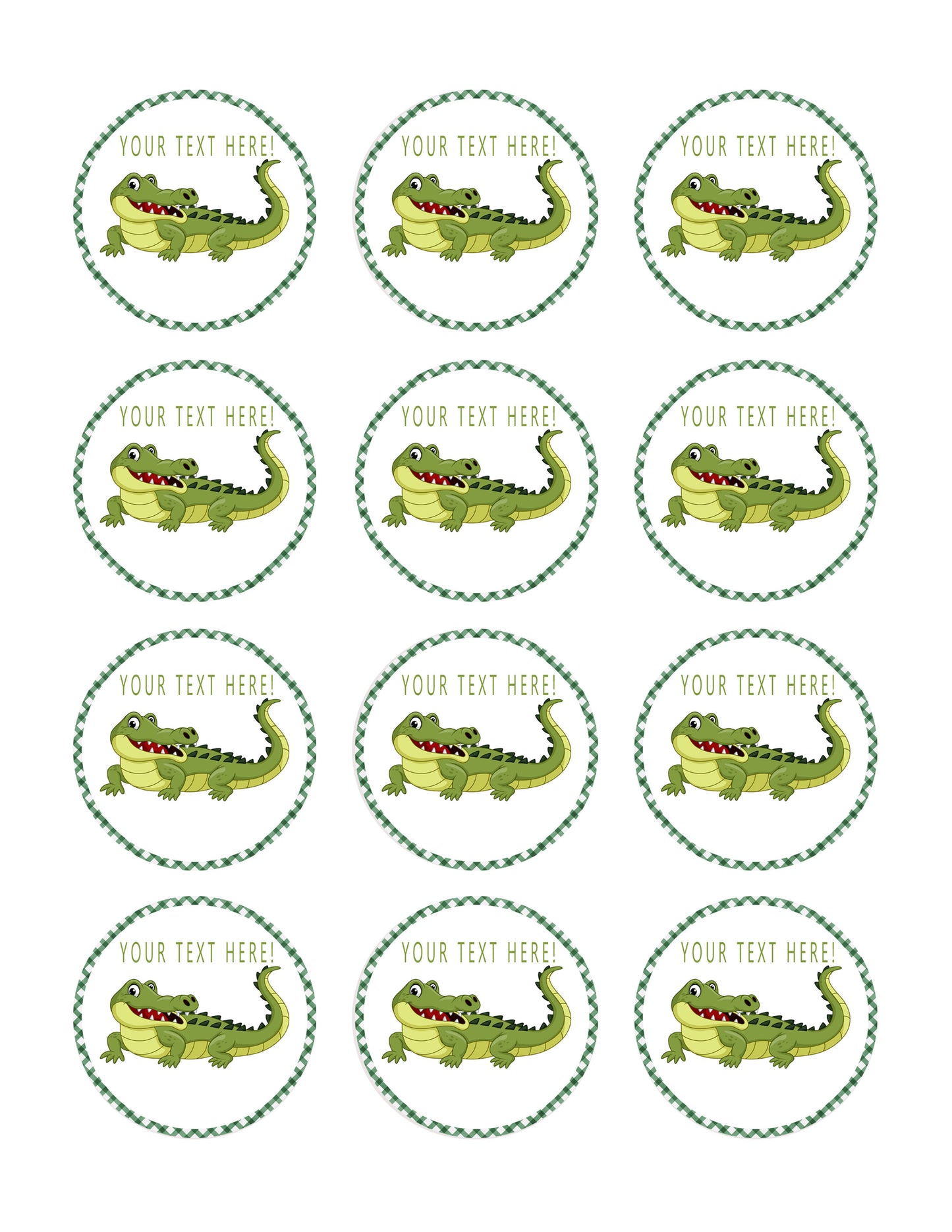 Crocodile - Edible Cake Topper, Cupcake Toppers, Strips