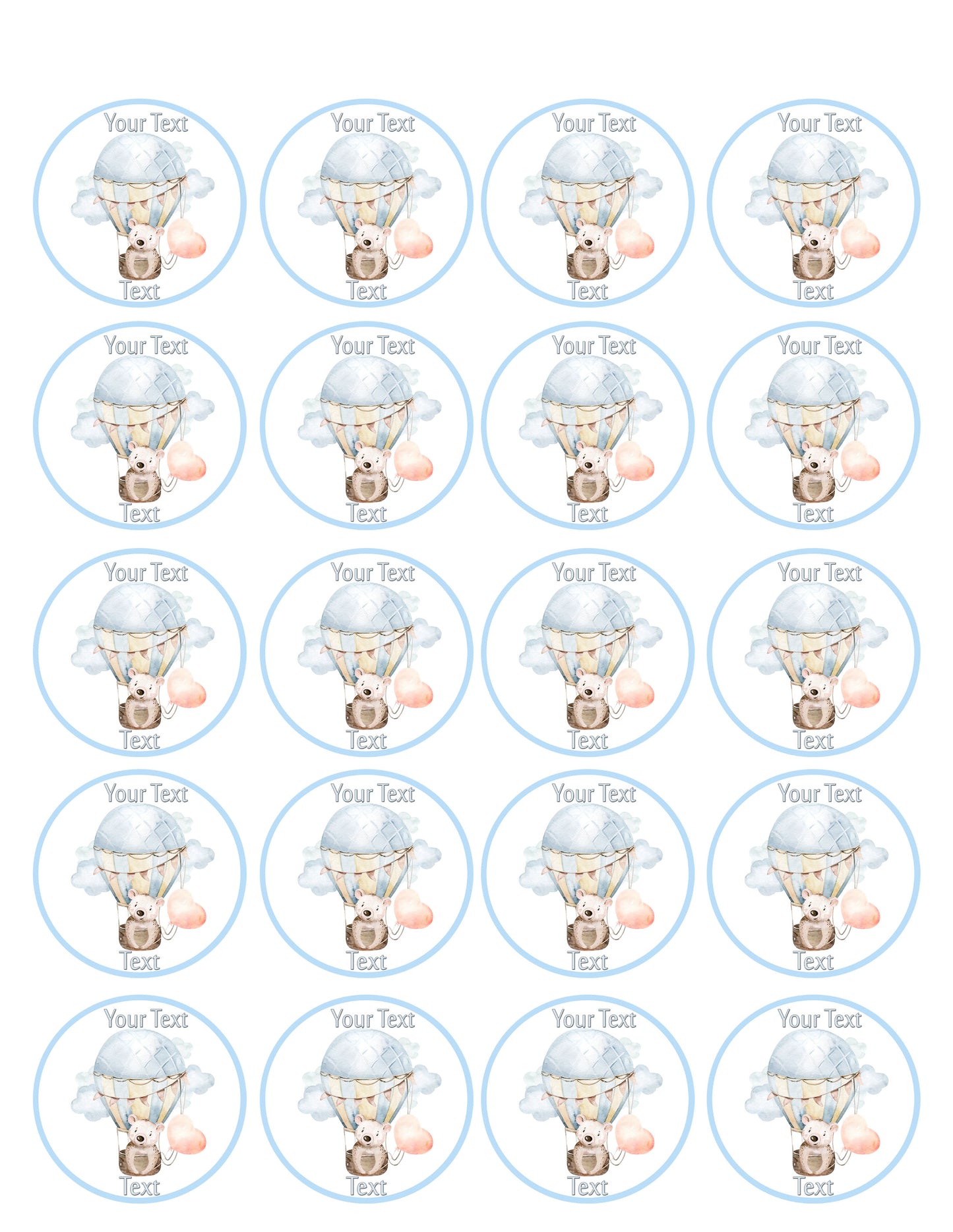 Cute Baby Bear - Edible Cake Topper, Cupcake Toppers, Strips
