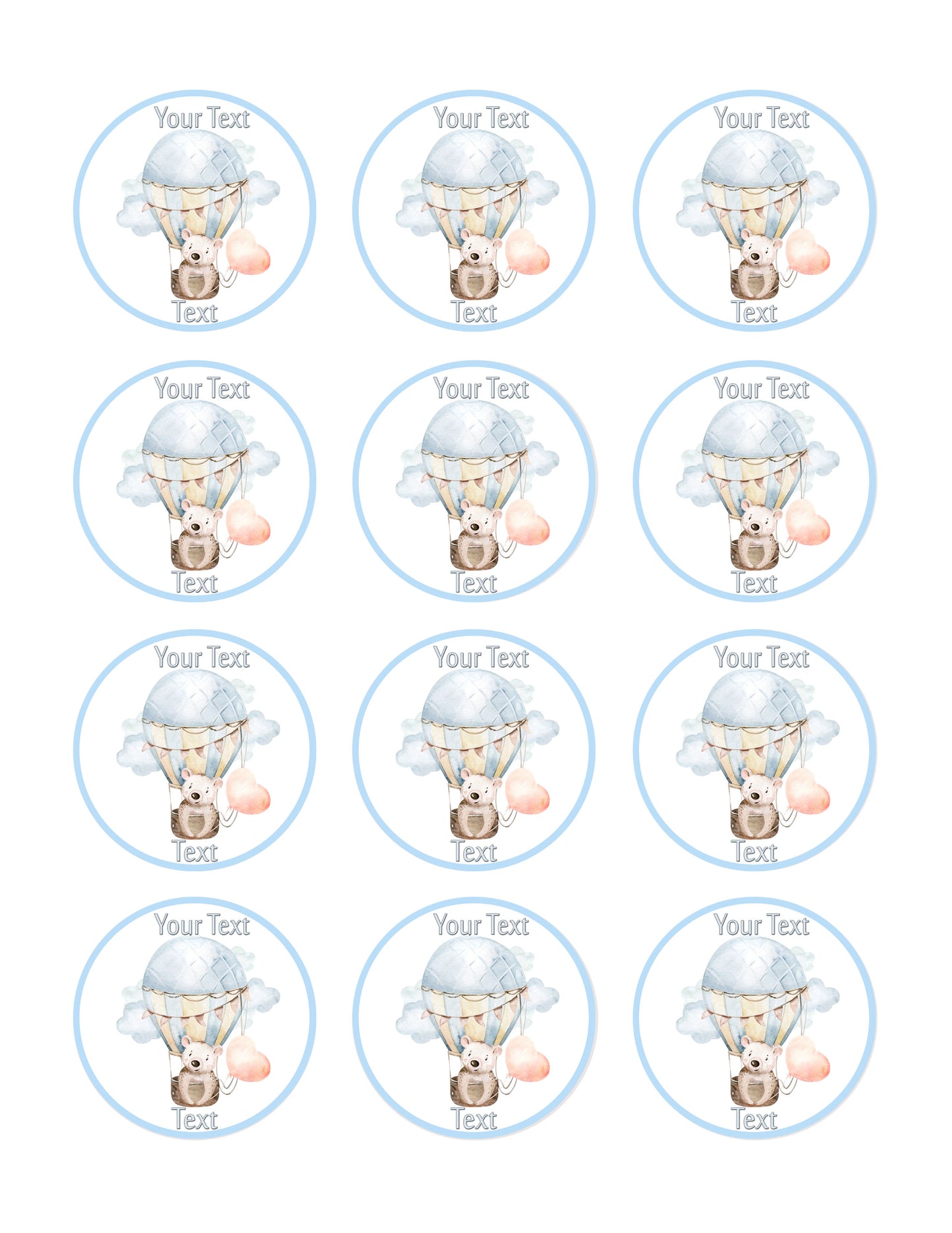 Cute Baby Bear - Edible Cake Topper, Cupcake Toppers, Strips