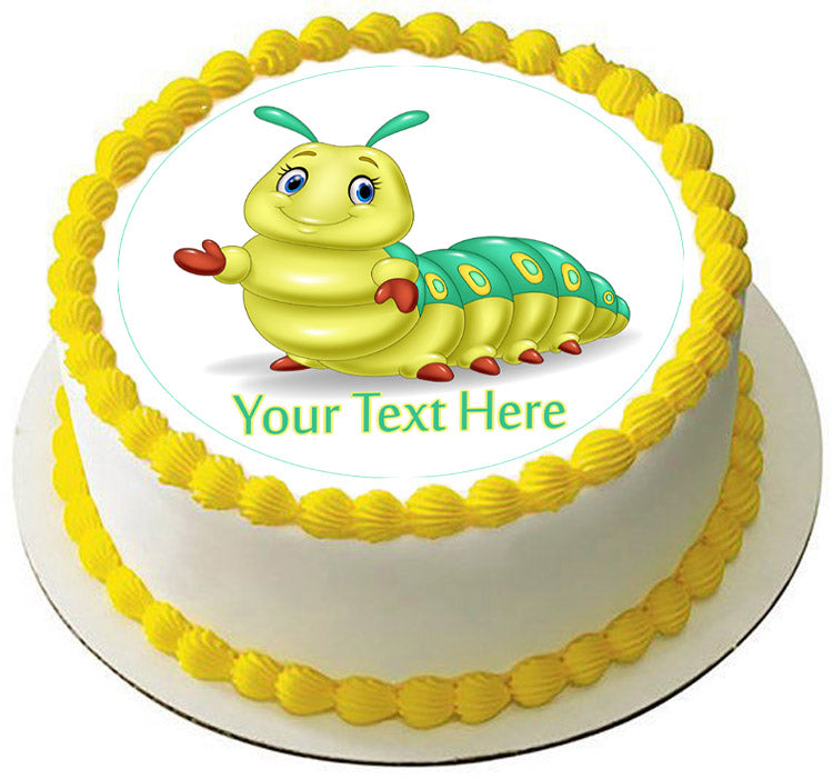 CUTE CATERPILLAR - Edible Cake Topper or Cupcake topper, Decor