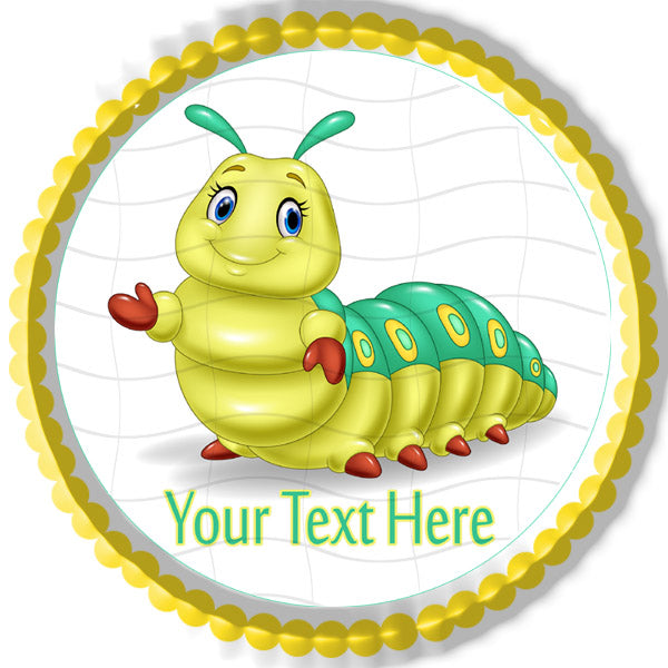CUTE CATERPILLAR - Edible Cake Topper or Cupcake topper, Decor