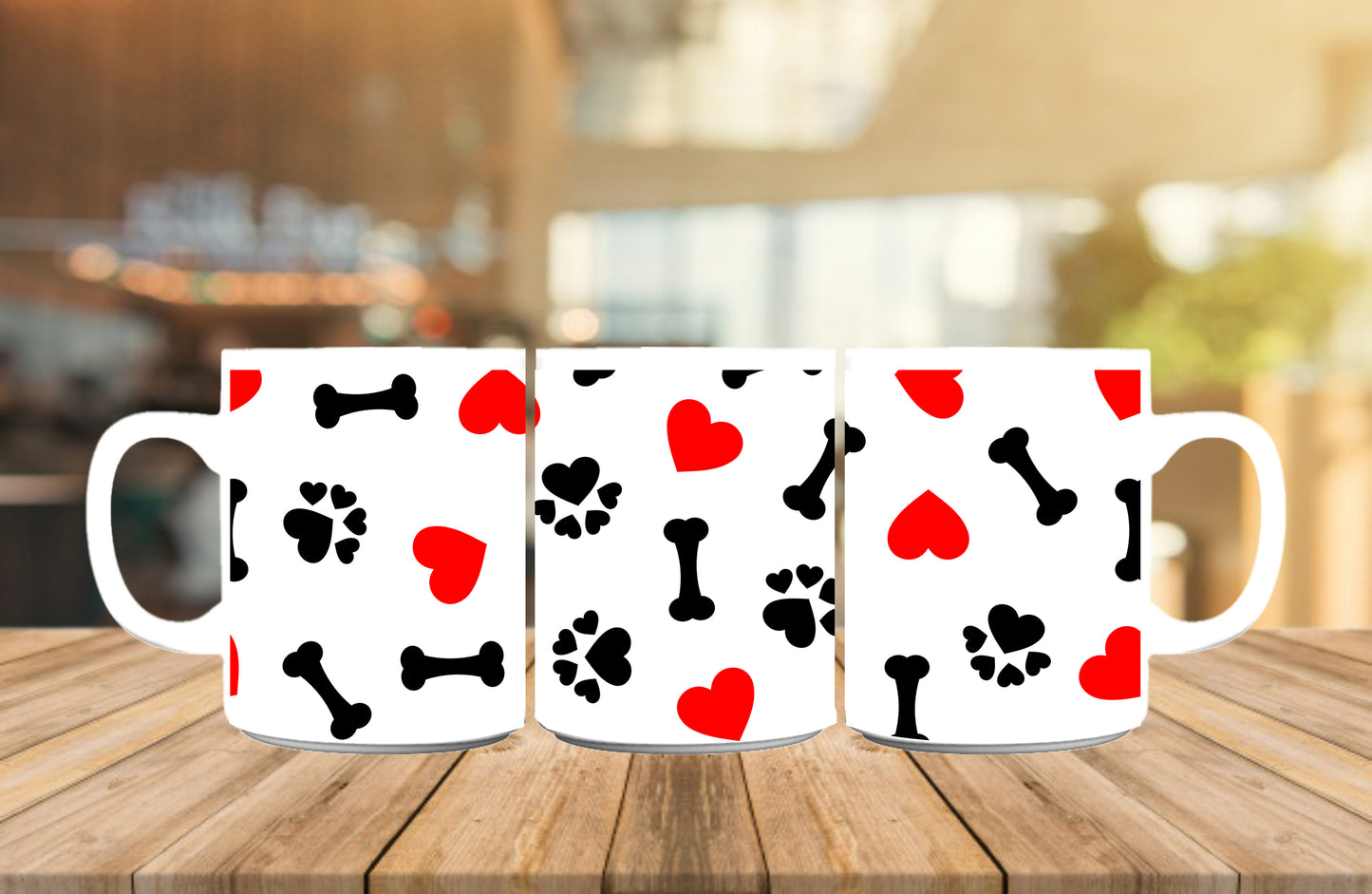 Cute Dog Bone, Paw Print Mug, Anniversary Gift for Her/Him, Valentine's day gifts