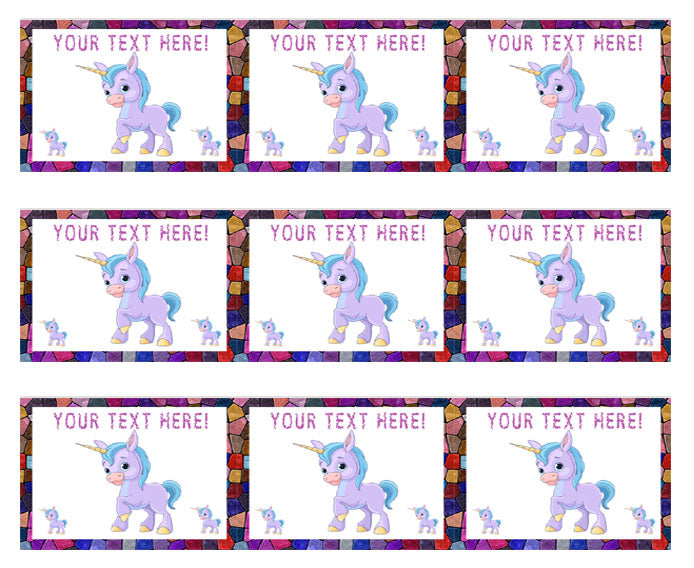 Cute Baby Unicorn - Edible Cake Topper, Cupcake Toppers, Strips