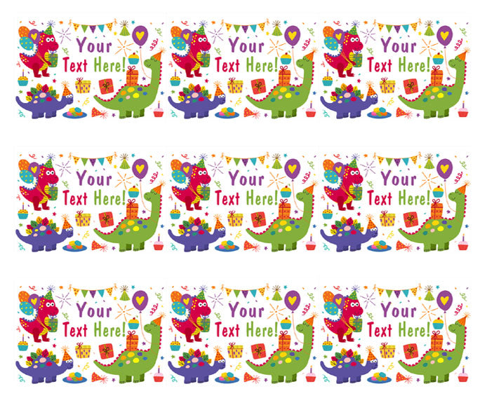 Cute Dinosaurs Birthday - Edible Cake Topper, Cupcake Toppers, Strips