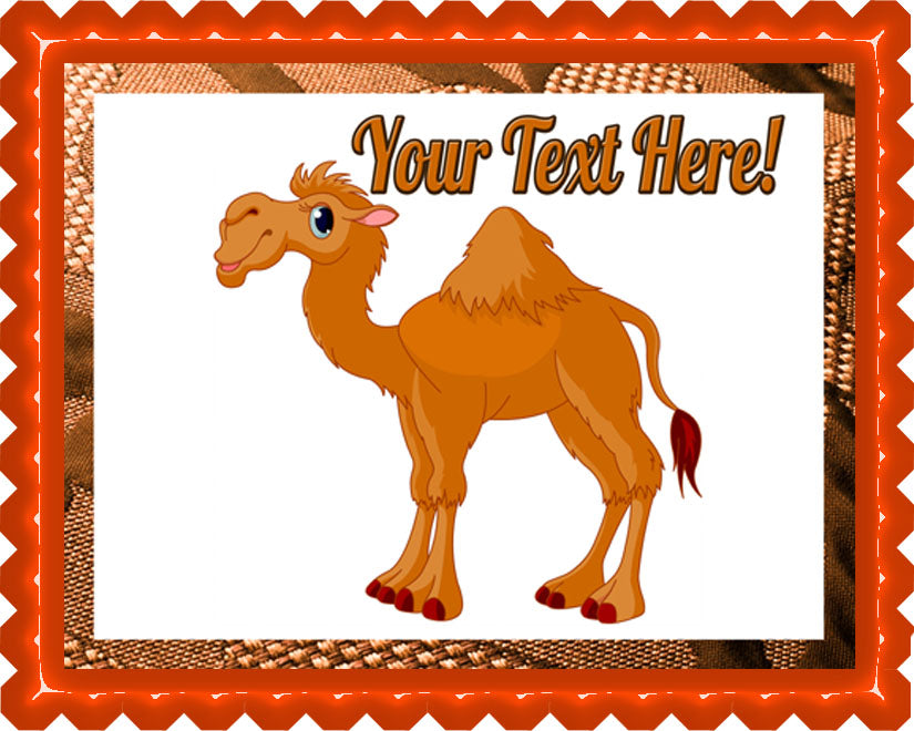Cute Funny Camel - Edible Cake Topper, Cupcake Toppers, Strips