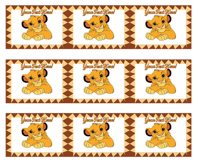 Cute Lion - Edible Cake Topper, Cupcake Toppers, Strips
