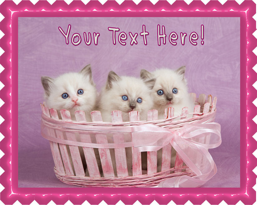 Cute Pretty Ragdoll Kittens - Edible Cake Topper, Cupcake Toppers, Strips