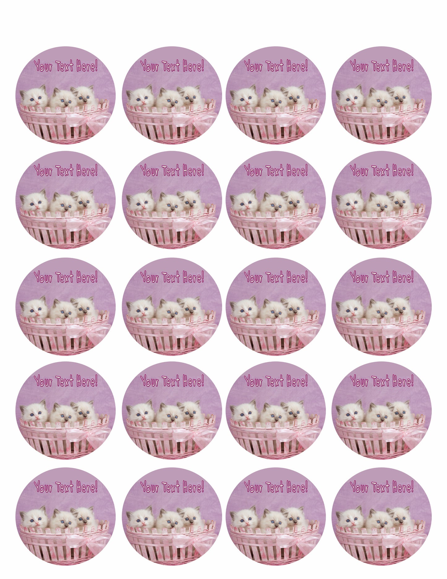 Cute Pretty Ragdoll Kittens - Edible Cake Topper, Cupcake Toppers, Strips