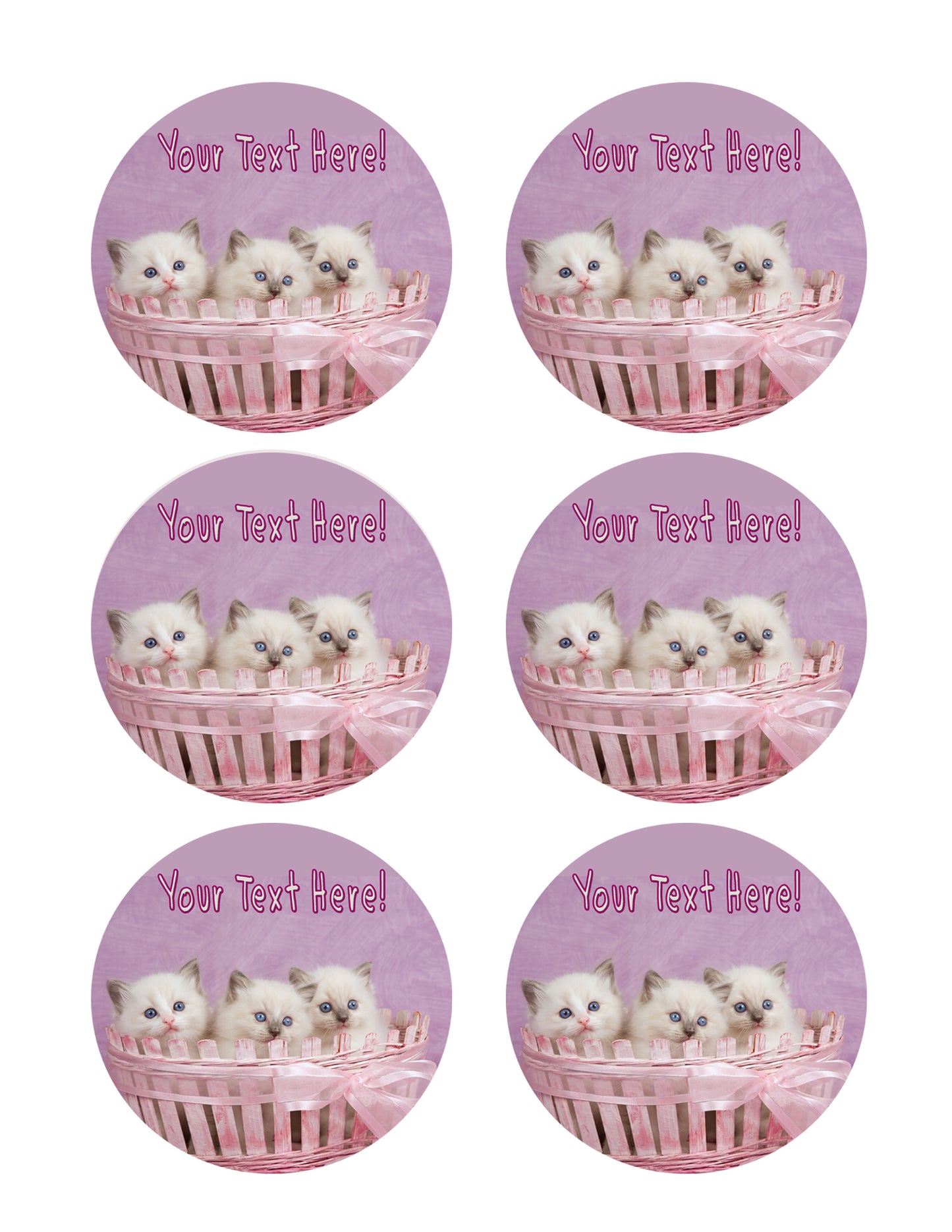 Cute Pretty Ragdoll Kittens - Edible Cake Topper, Cupcake Toppers, Strips