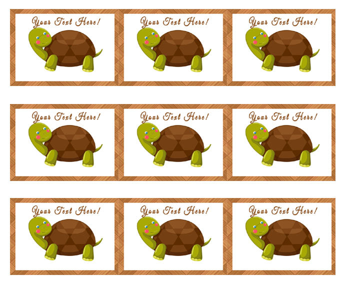 Cute Turtle - Edible Cake Topper, Cupcake Toppers, Strips