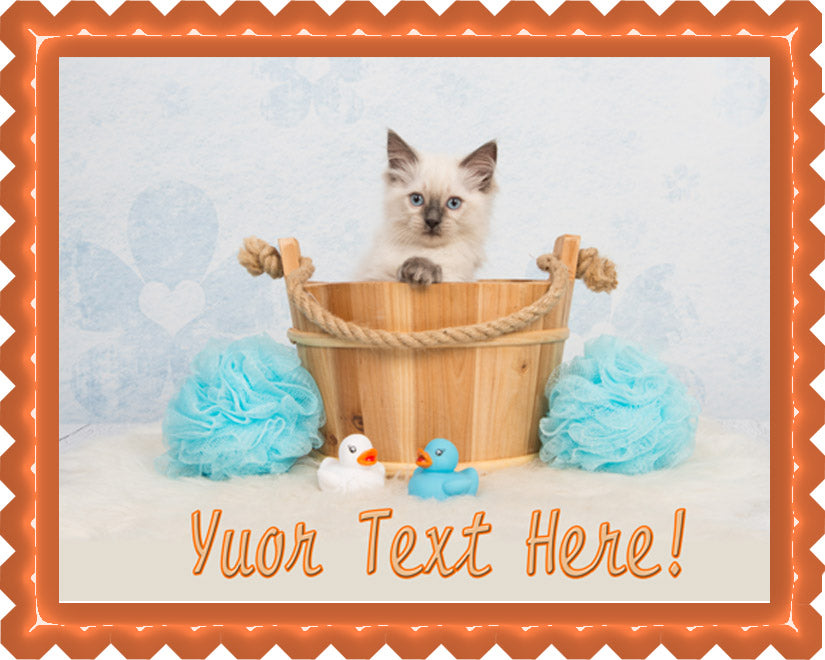 Cute rag doll kitten cat - Edible Cake Topper, Cupcake Toppers, Strips