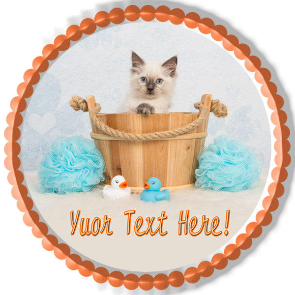 Cute rag doll kitten cat - Edible Cake Topper, Cupcake Toppers, Strips