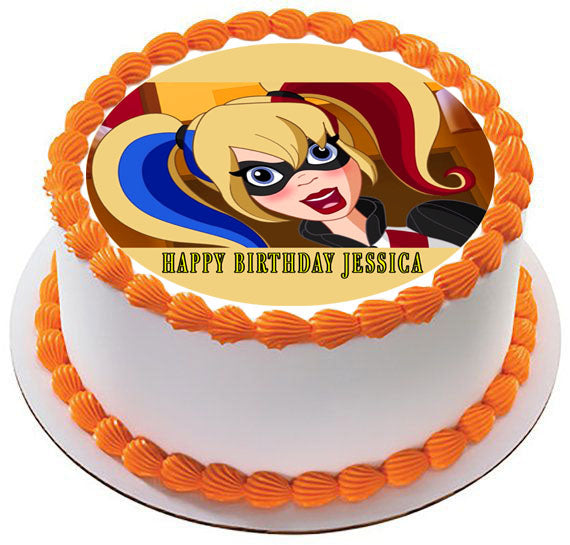 D.C. Super Hero Harley Quinn - Edible Cake Topper, Cupcake Toppers, Strips