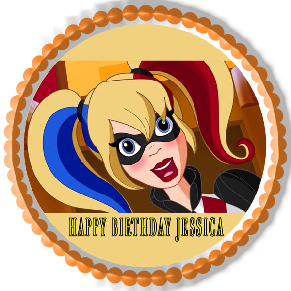 D.C. Super Hero Harley Quinn - Edible Cake Topper, Cupcake Toppers, Strips