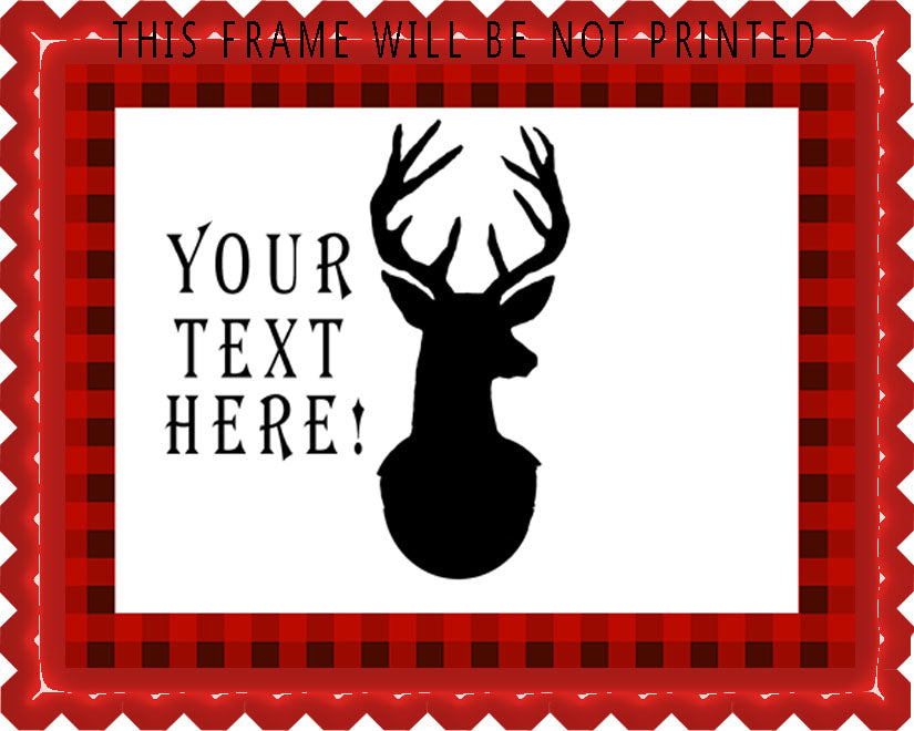 Deer Black Cut Silhouette - Edible Cake Topper OR Cupcake Topper, Decor