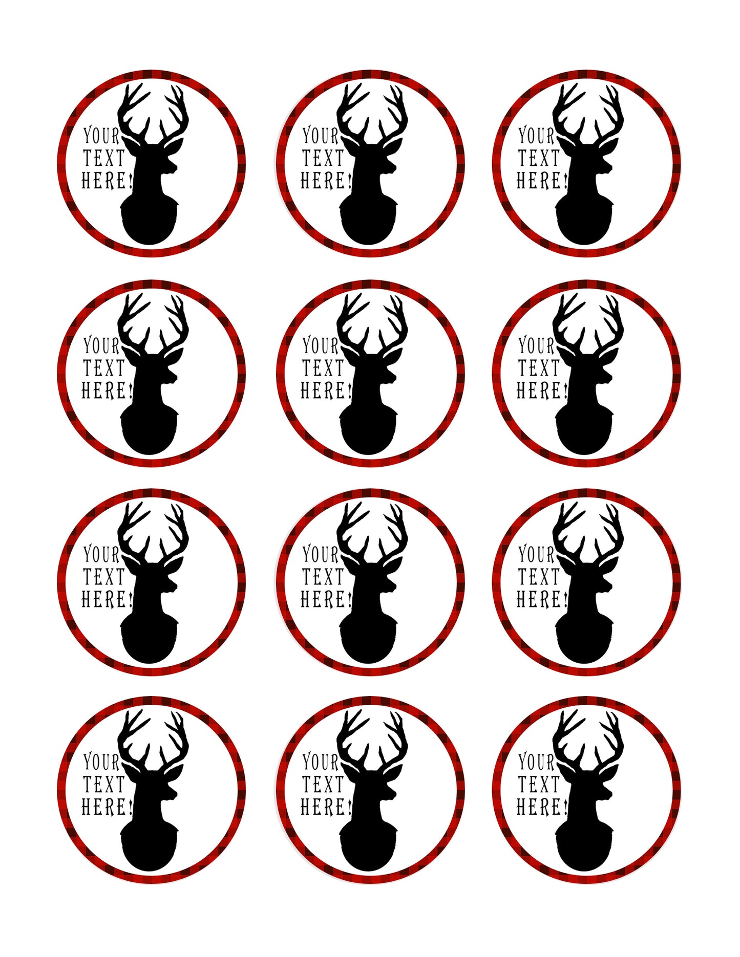 Deer Black Cut Silhouette - Edible Cake Topper OR Cupcake Topper, Decor