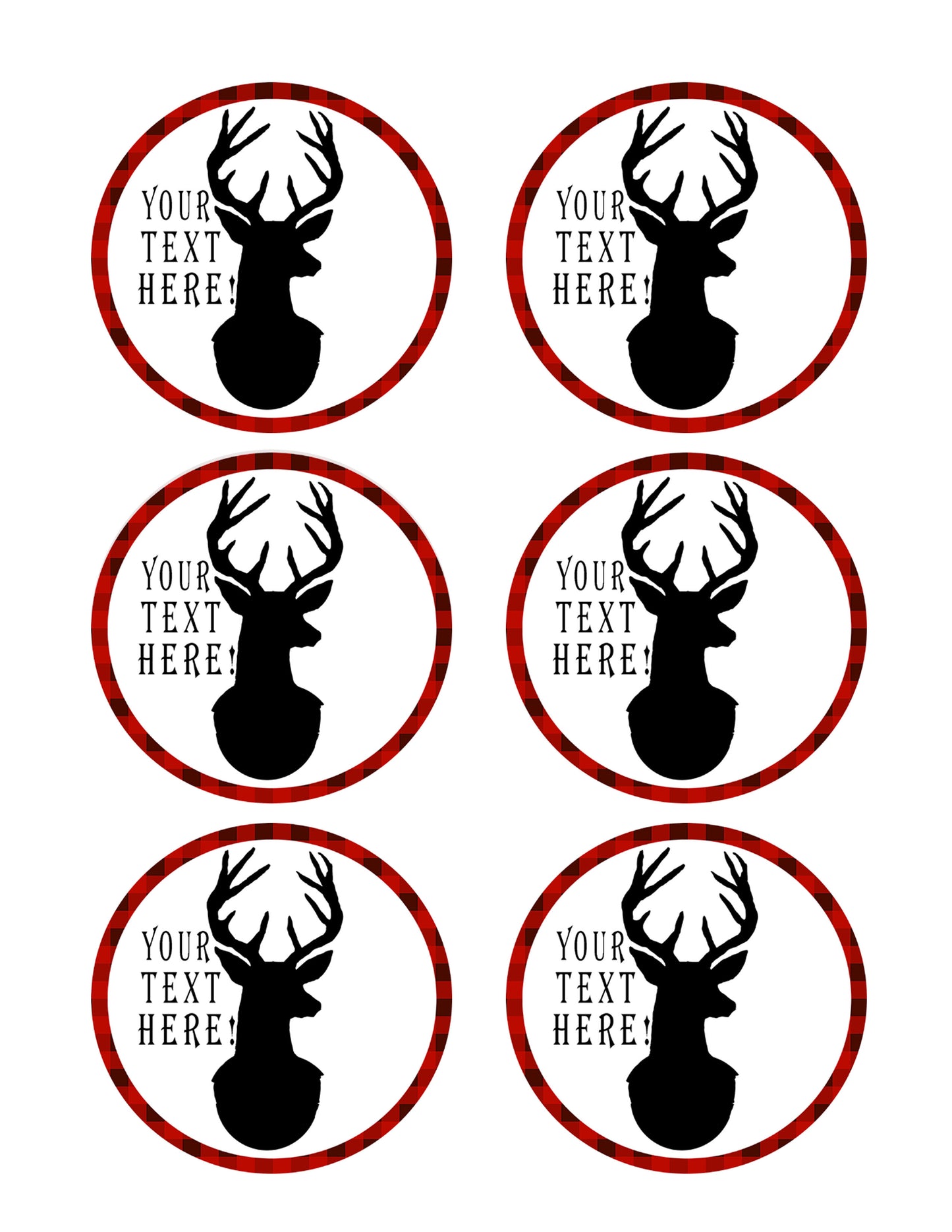 Deer Black Cut Silhouette - Edible Cake Topper OR Cupcake Topper, Decor