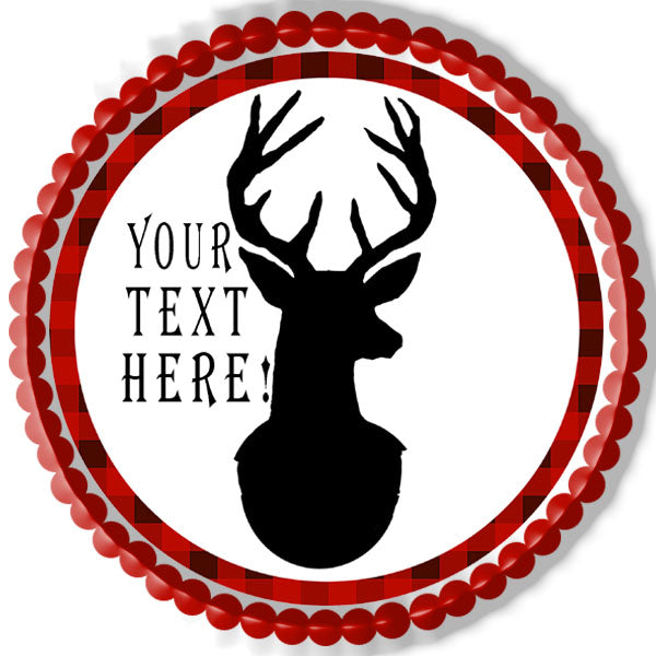 Deer Black Cut Silhouette - Edible Cake Topper OR Cupcake Topper, Decor