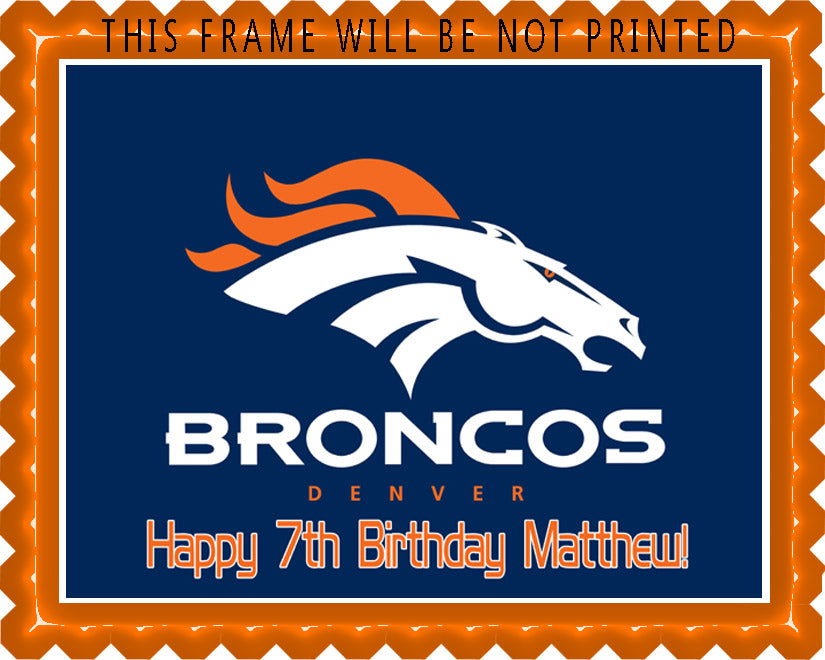 Denver Broncos (Nr2) - Edible Cake Topper, Cupcake Toppers, Strips