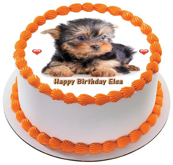 Puppy 2 Edible Birthday Cake Topper OR Cupcake Topper, Decor - Edible Prints On Cake (Edible Cake &Cupcake Topper)
