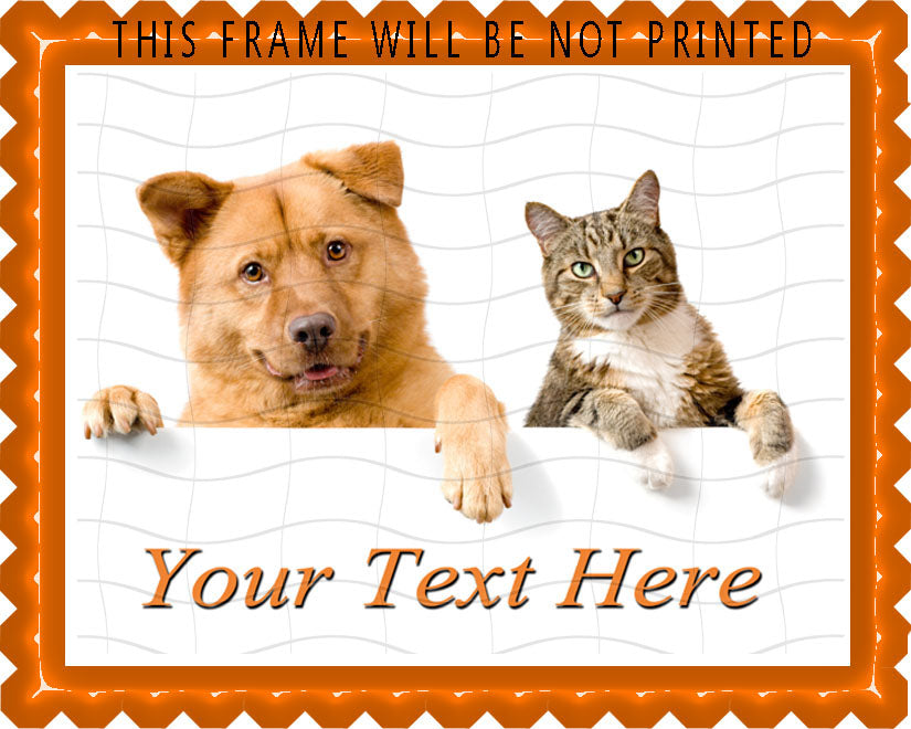 Dog and Cat - Edible Cake Topper, Cupcake Toppers, Strips