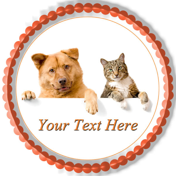 Dog and Cat - Edible Cake Topper, Cupcake Toppers, Strips