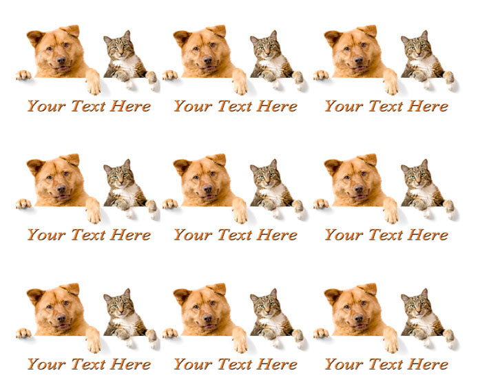 Dog and Cat - Edible Cake Topper, Cupcake Toppers, Strips