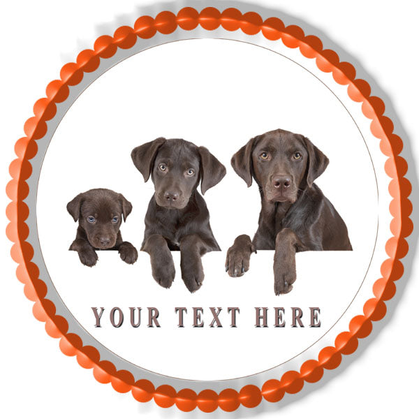 Dog Family - Edible Cake Topper, Cupcake Toppers, Strips