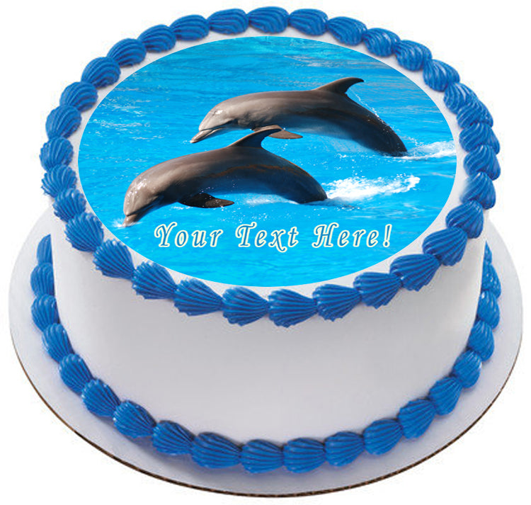 Dolphin Jumping - Edible Cake Topper, Cupcake Toppers, Strips