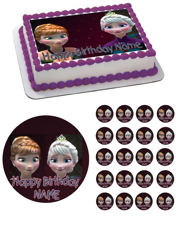 FROZEN 2 Edible Birthday Cake Topper OR Cupcake Topper, Decor - Edible Prints On Cake (Edible Cake &Cupcake Topper)