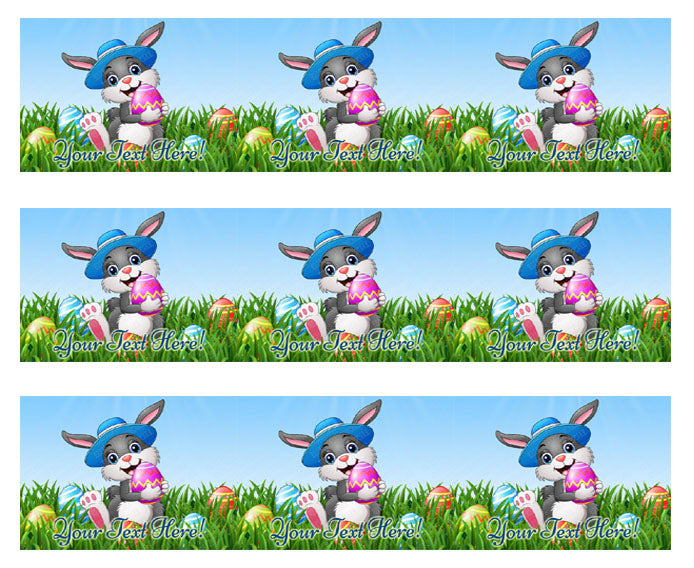 Easter Bunny with Egg - Edible Cake Topper, Cupcake Toppers, Strips
