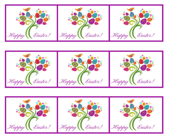 Easter Tree - Edible Cake Topper, Cupcake Toppers, Strips