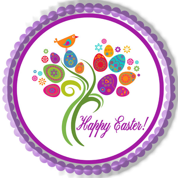 Easter Tree - Edible Cake Topper, Cupcake Toppers, Strips