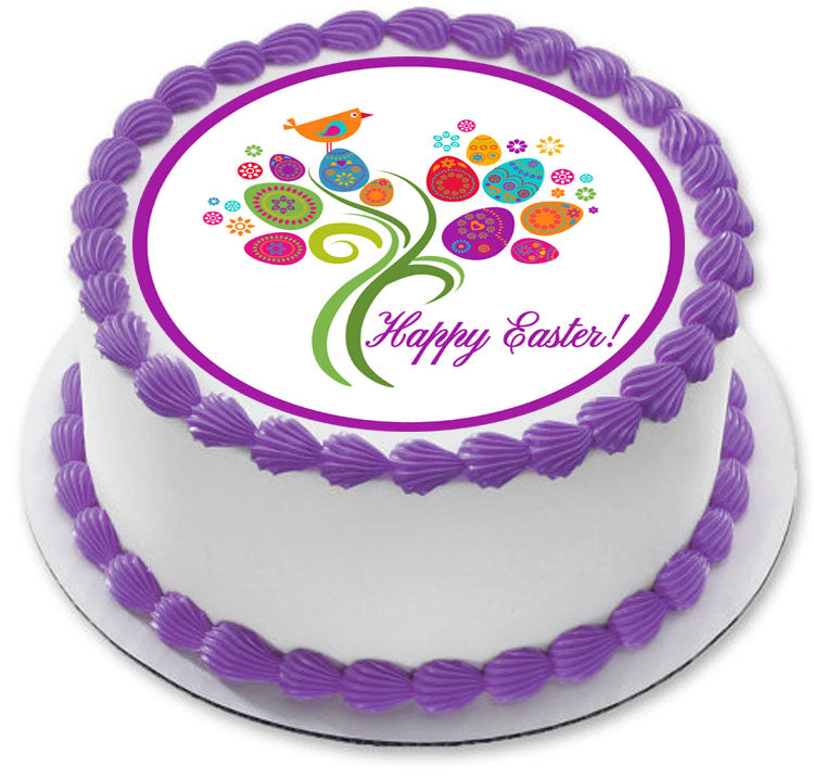 Easter Tree - Edible Cake Topper, Cupcake Toppers, Strips