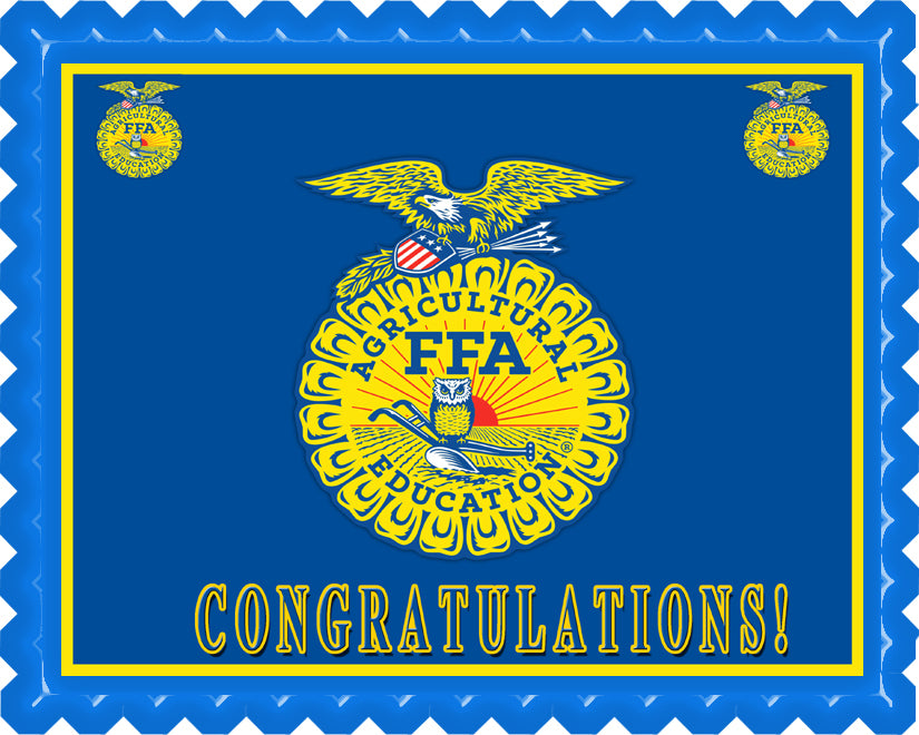 FFA - Edible Cake Topper, Cupcake Toppers, Strips