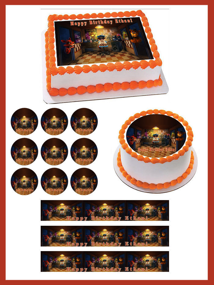 FNAF Five NIGHTS At FREDDY'S Grumpy Cat Edible Cake Topper & Cupcake Toppers