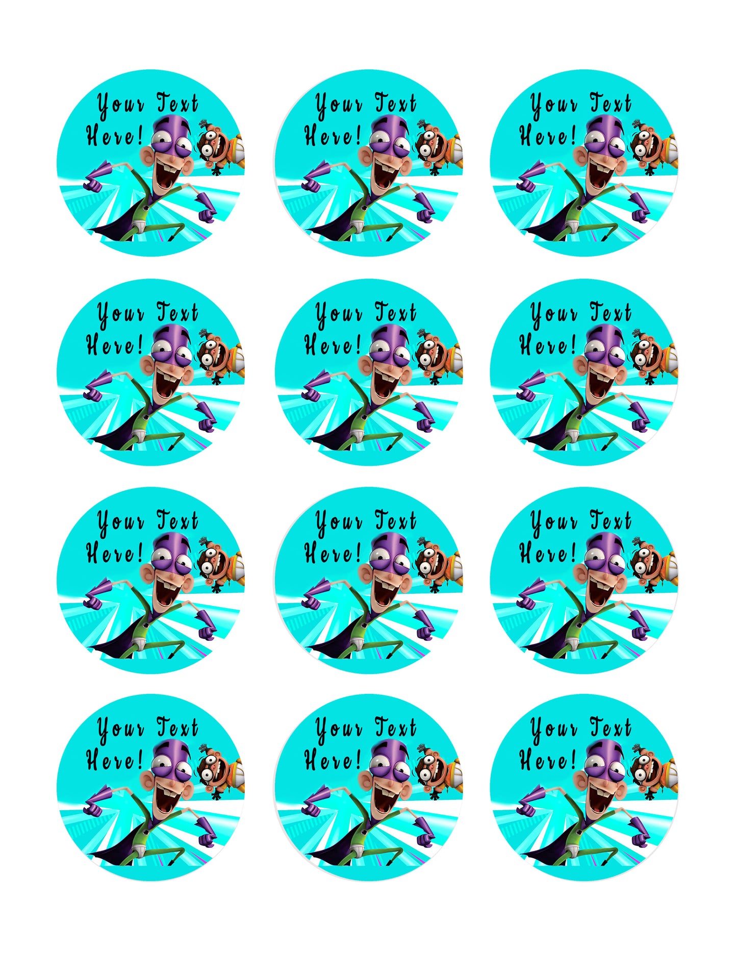 Fanboy and Chum Chum (Nr2) - Edible Cake Topper, Cupcake Toppers, Strips