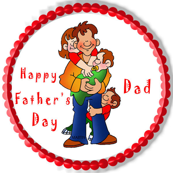 Father's Day 1 Edible Birthday Cake Topper OR Cupcake Topper, Decor - Edible Prints On Cake (Edible Cake &Cupcake Topper)